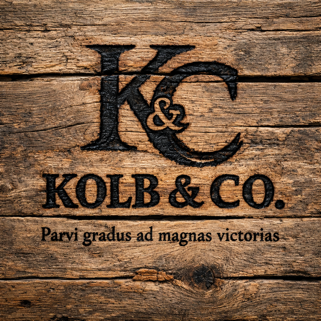 Kolb & Co. – původní logo K&C na dřevě